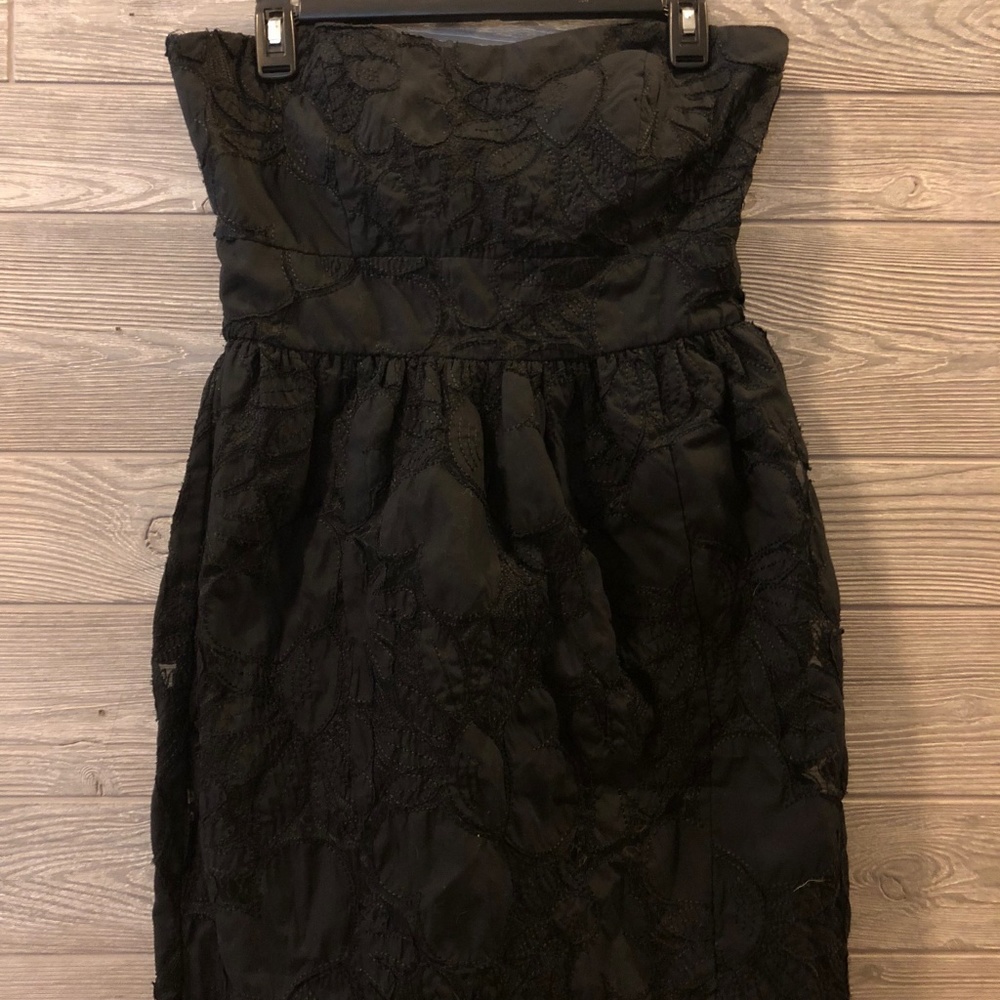 MM Couture Strapless Embroidered Tulip Dress